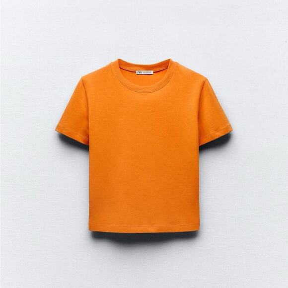 Zara Orange Crop Top SHORT-SLEEVED T-SHIRT
Size Xsmall NWT - Picture 6 of 8